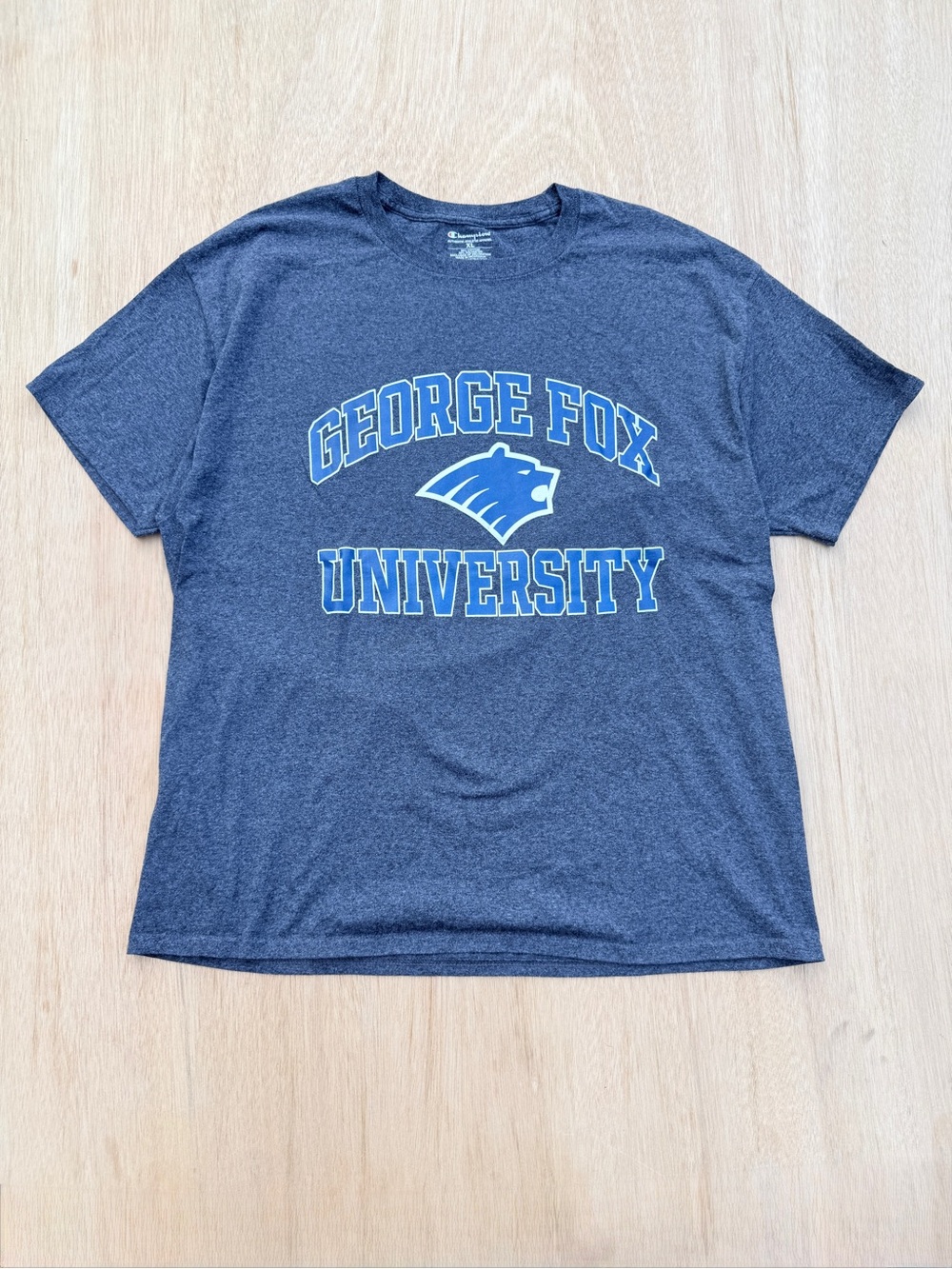 Champion George Fox University Short Sleeve Tee Shirt Grey Men’s XL
